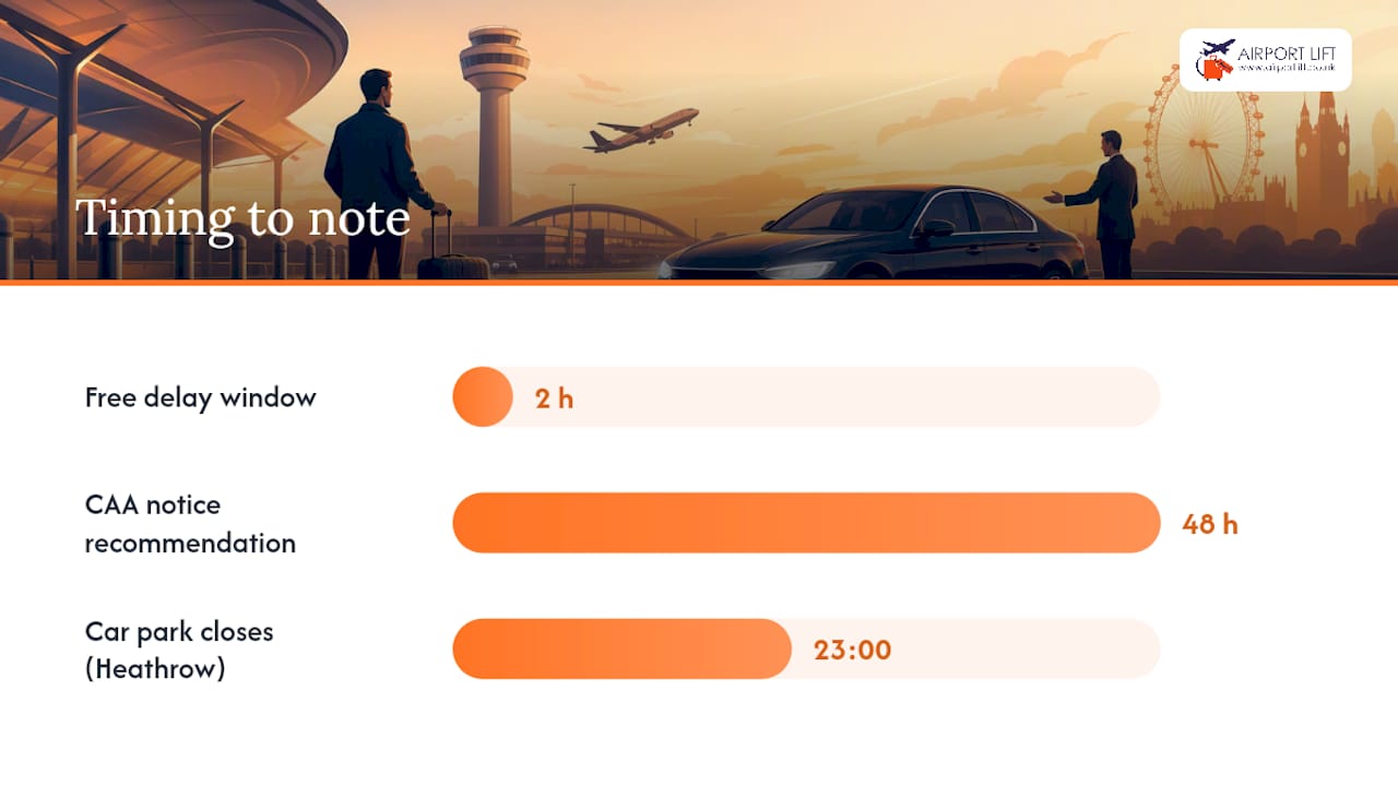What to do if your flight is delayed or you can't find your driver — overview diagram