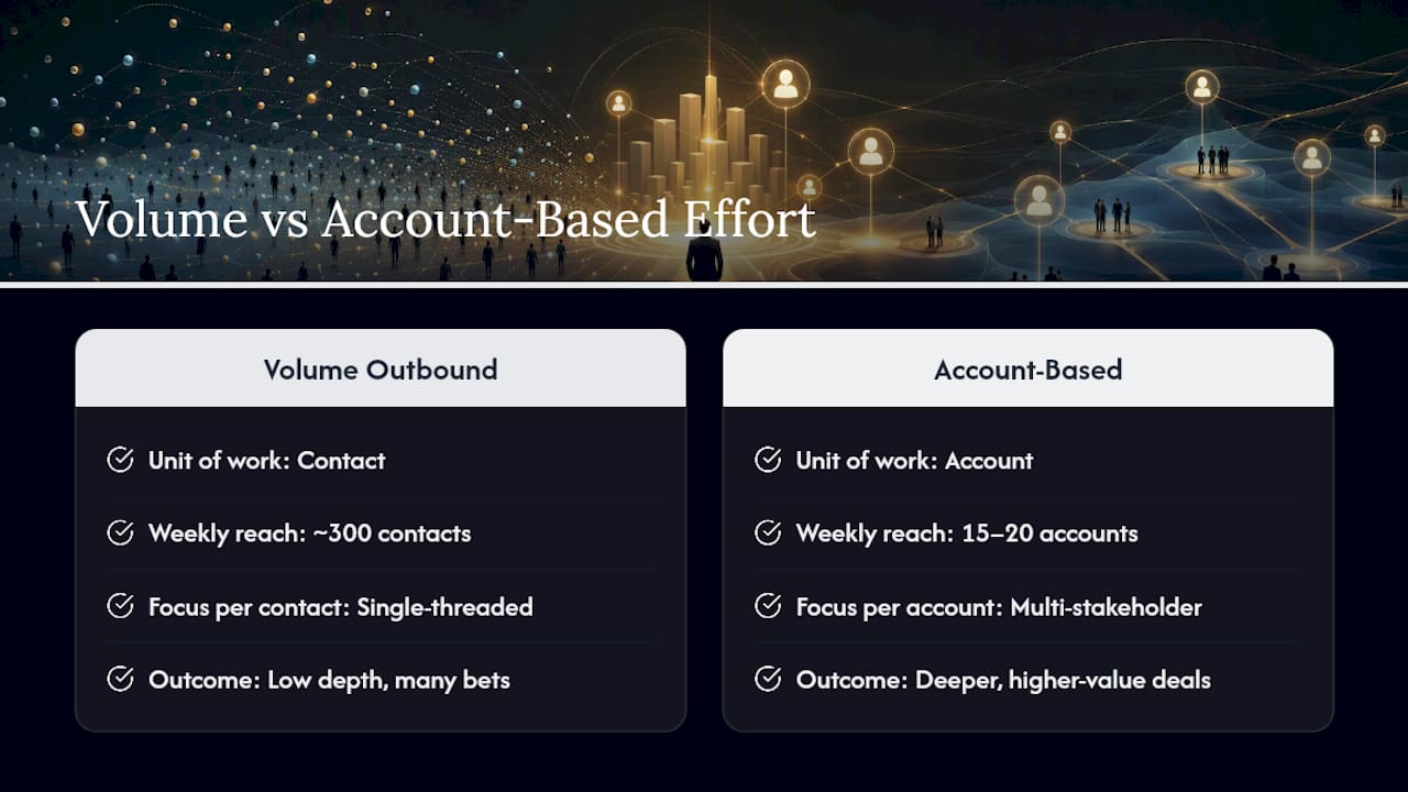 Volume outbound versus targeted account comparison