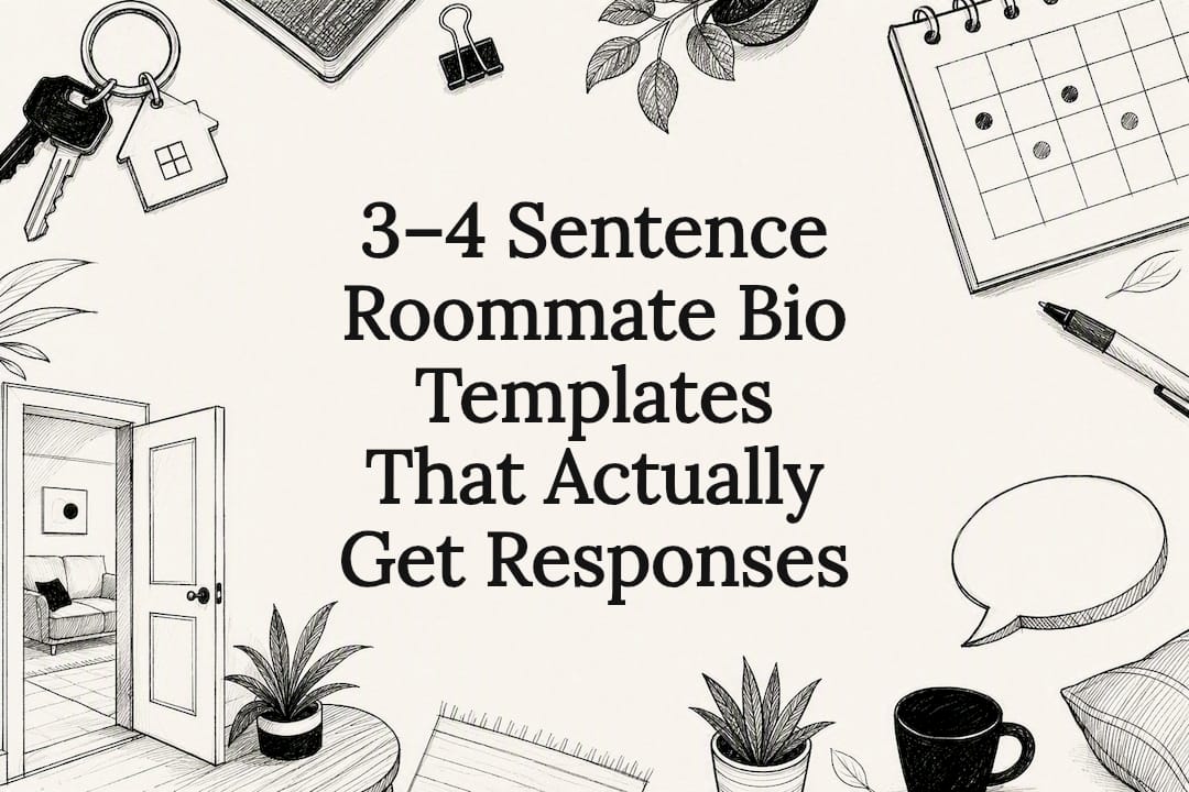 Decorative roommate bio title card illustration