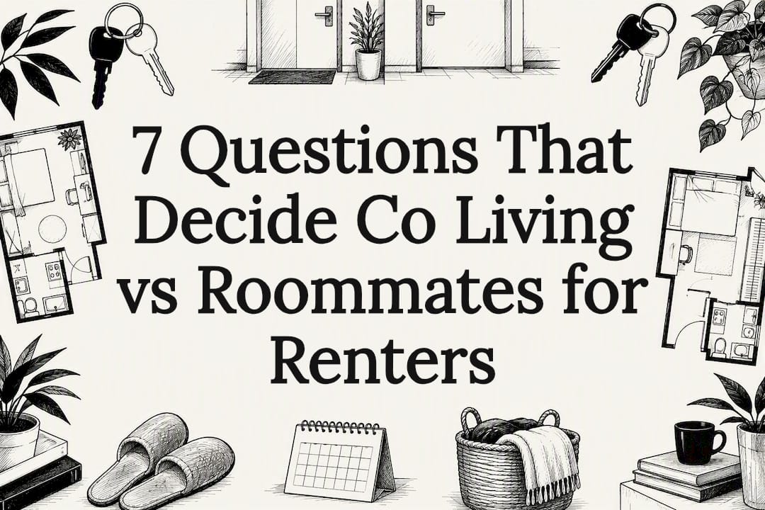 Decorative co living decision title card