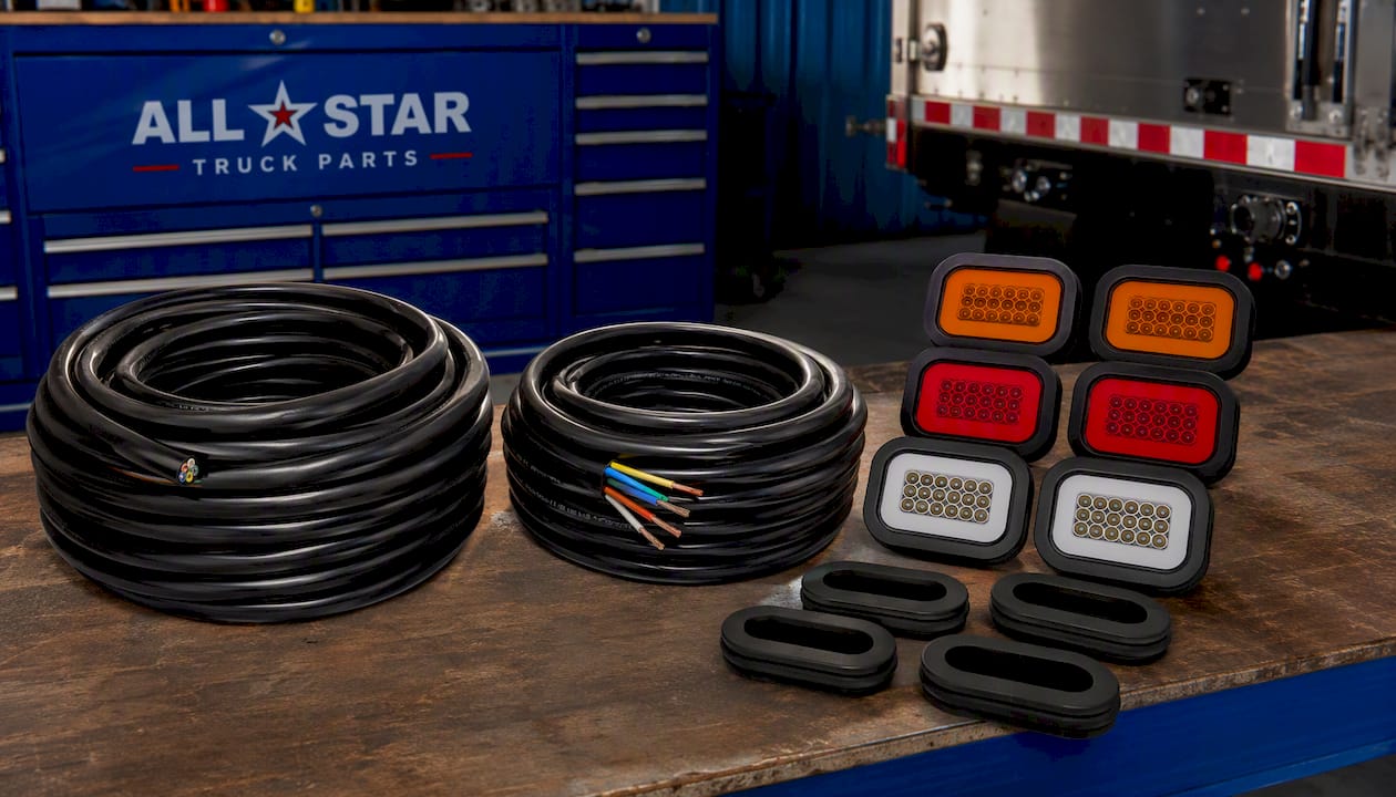 6 Way Trailer Wire Heavy Duty 14 AWG/Gauge CCA 6 Conductor Wire RV Trailer Tow Campers Cable Cord Insulated Stranded Copper Clad Aluminum Conductor Flexible Color-Coded DOT SAE Approved 25/50/100 FT