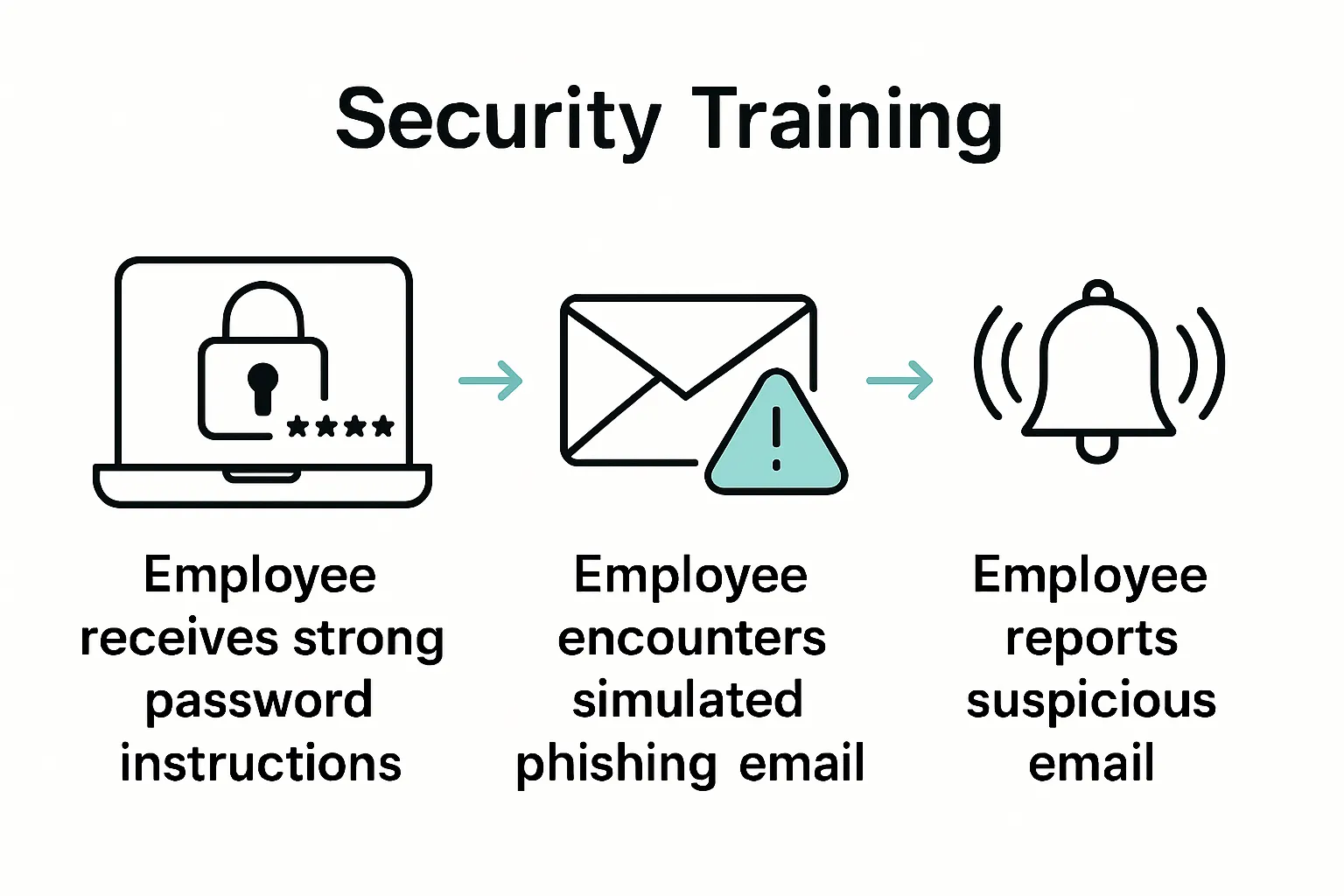 Employee data security training steps visual infographic
