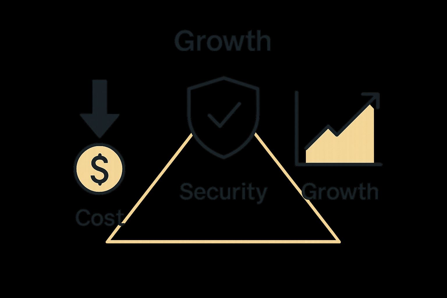 Infographic showing cost reduction, security, and business growth from managed IT services