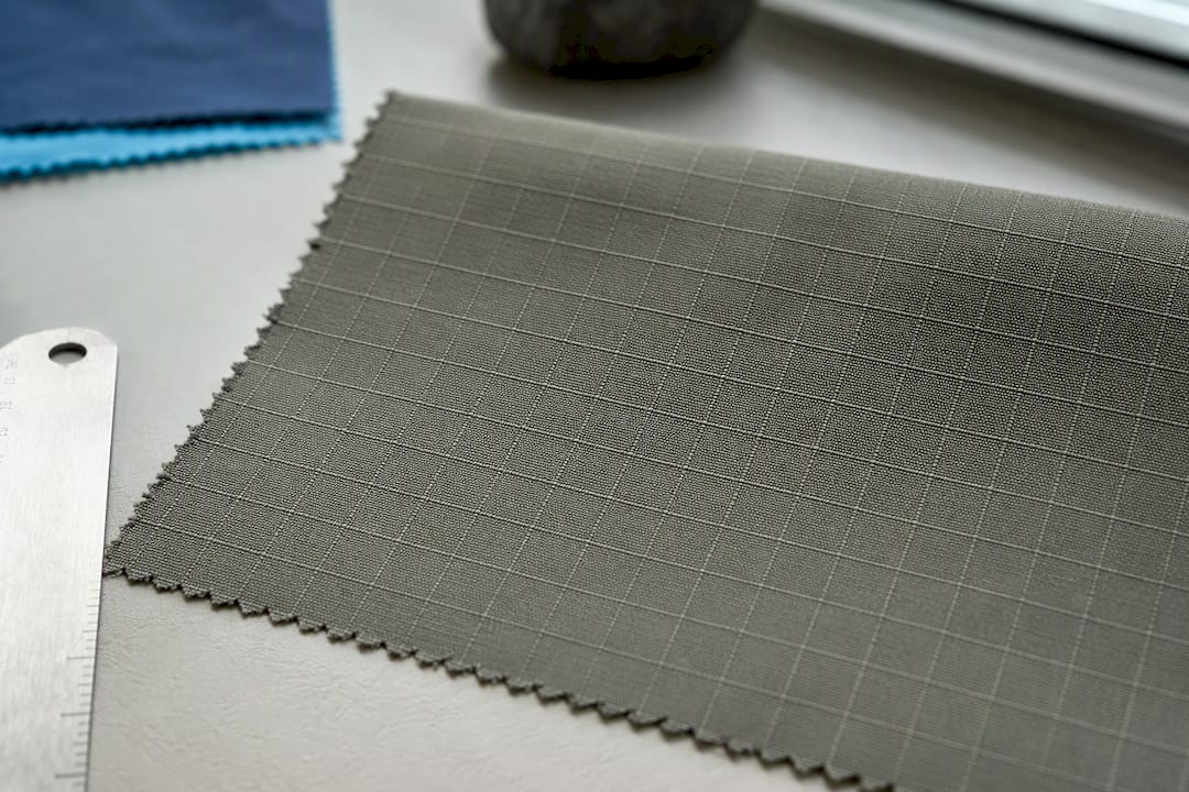Close detail of reinforced ripstop grid weave