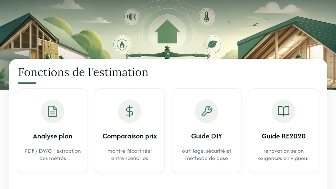 Estimez votre projet d'isolation avant d'acheter — overview diagram