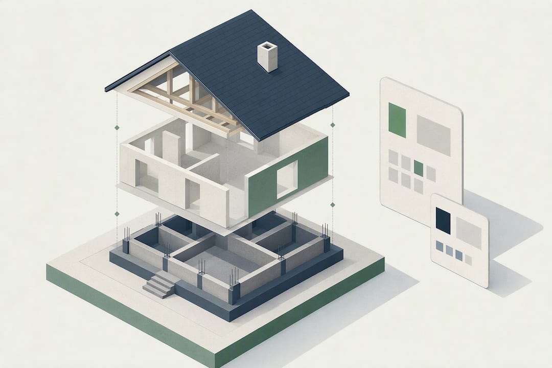 Illustration isométrique de la structure et estimation