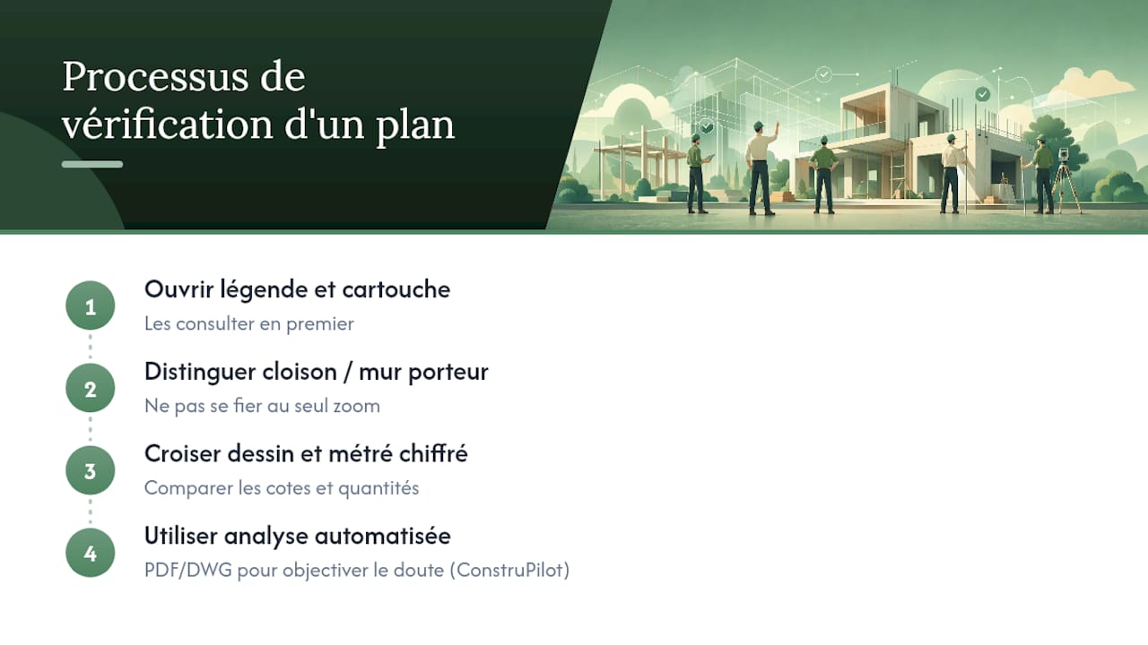 Étapes de contrôle d’un plan architectural