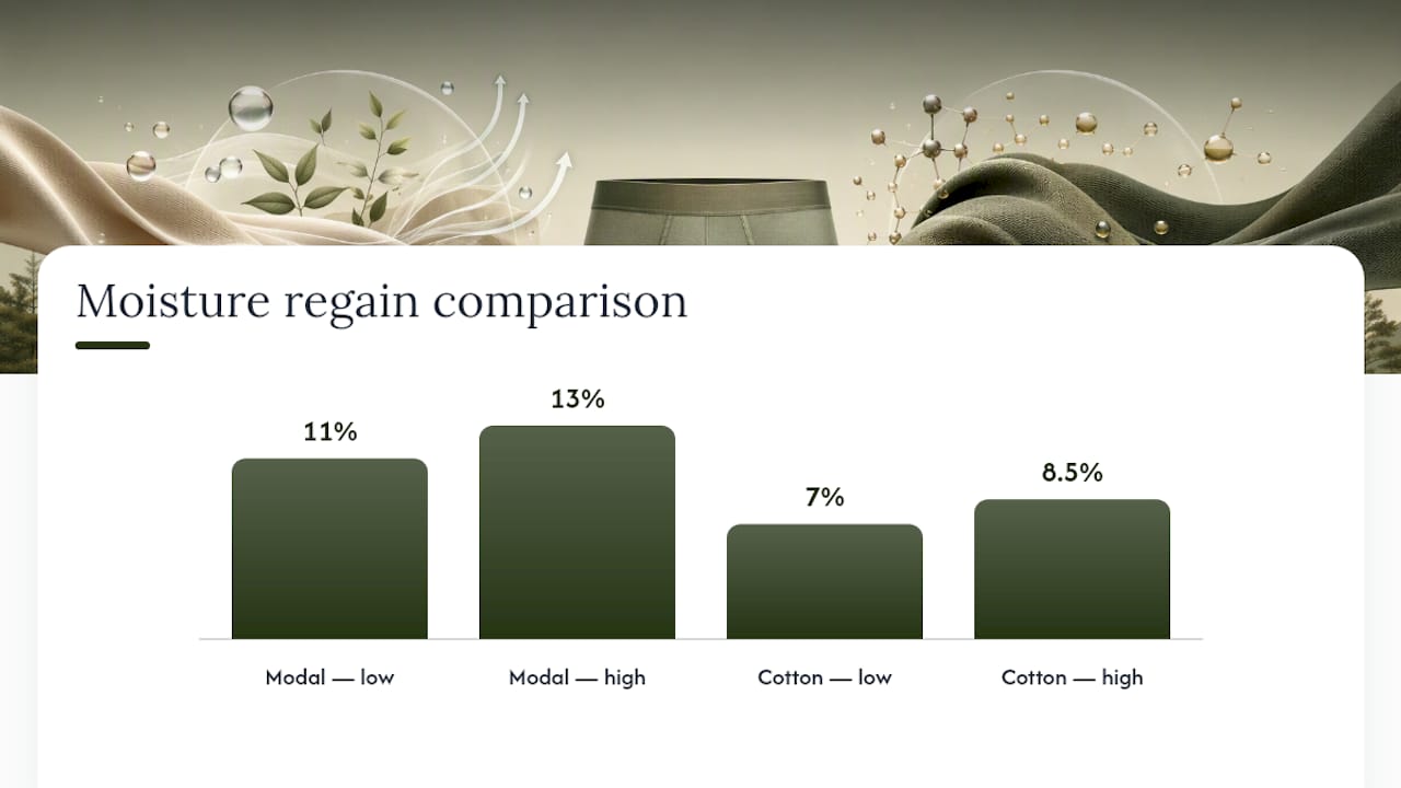 Modal and cotton moisture regain comparison