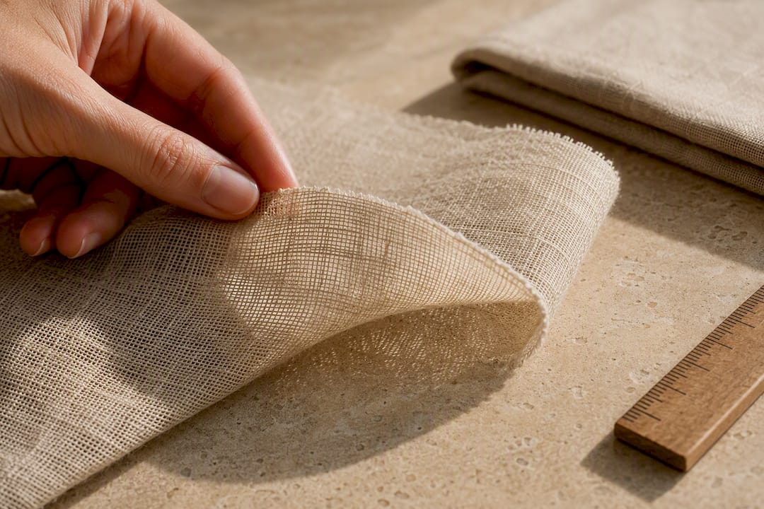Open hemp-linen weave showing breathable structure