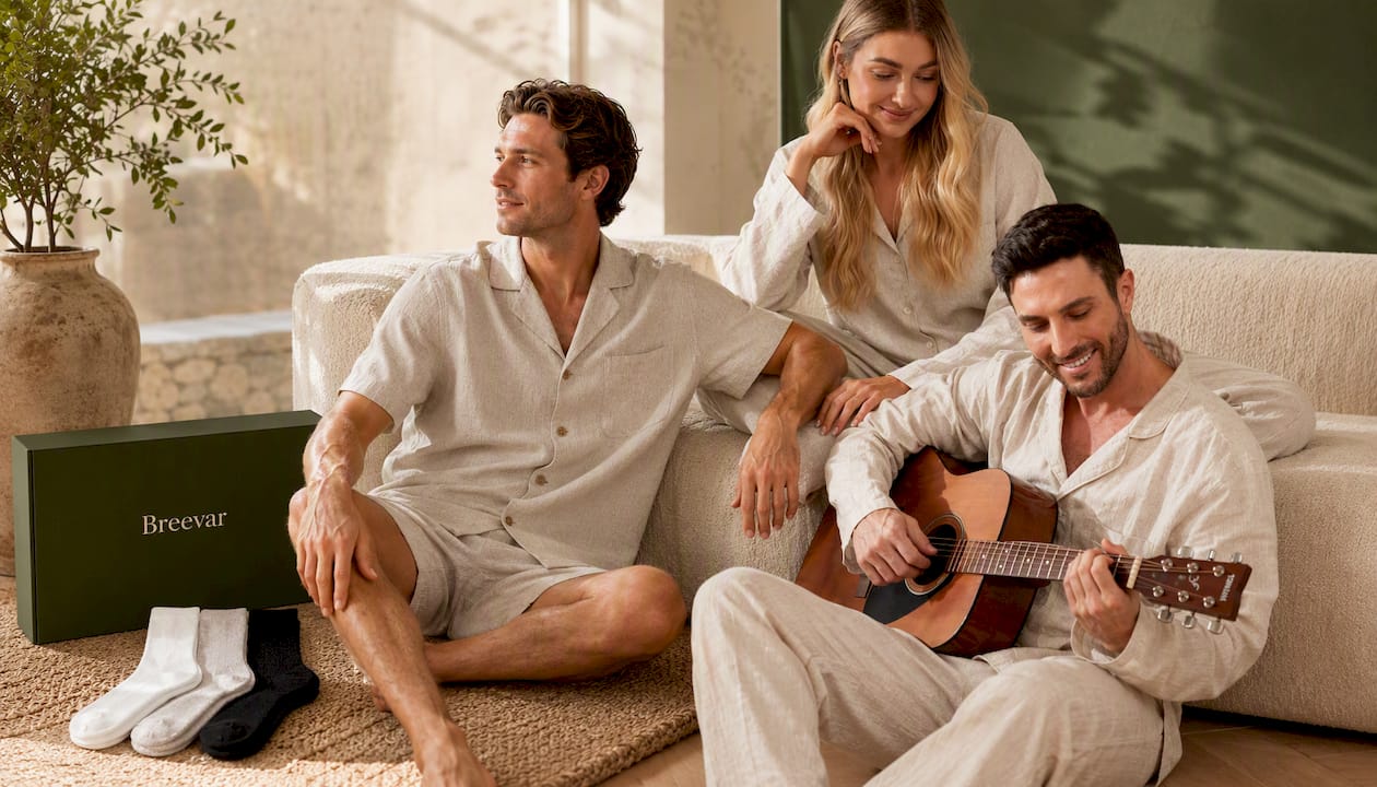Men's Short-Sleeve Hemp Sleepwear Set