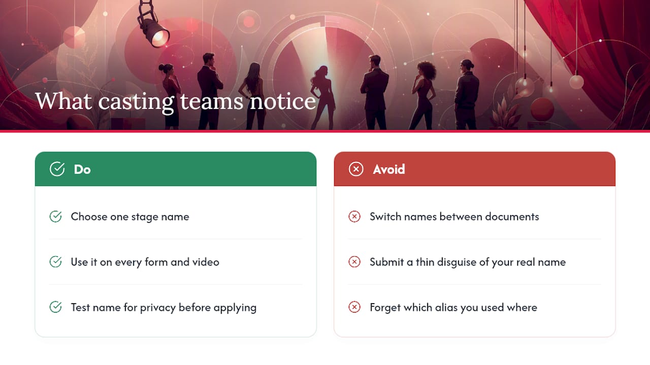 What Casting Teams Actually Notice About Your Stage Name — overview diagram