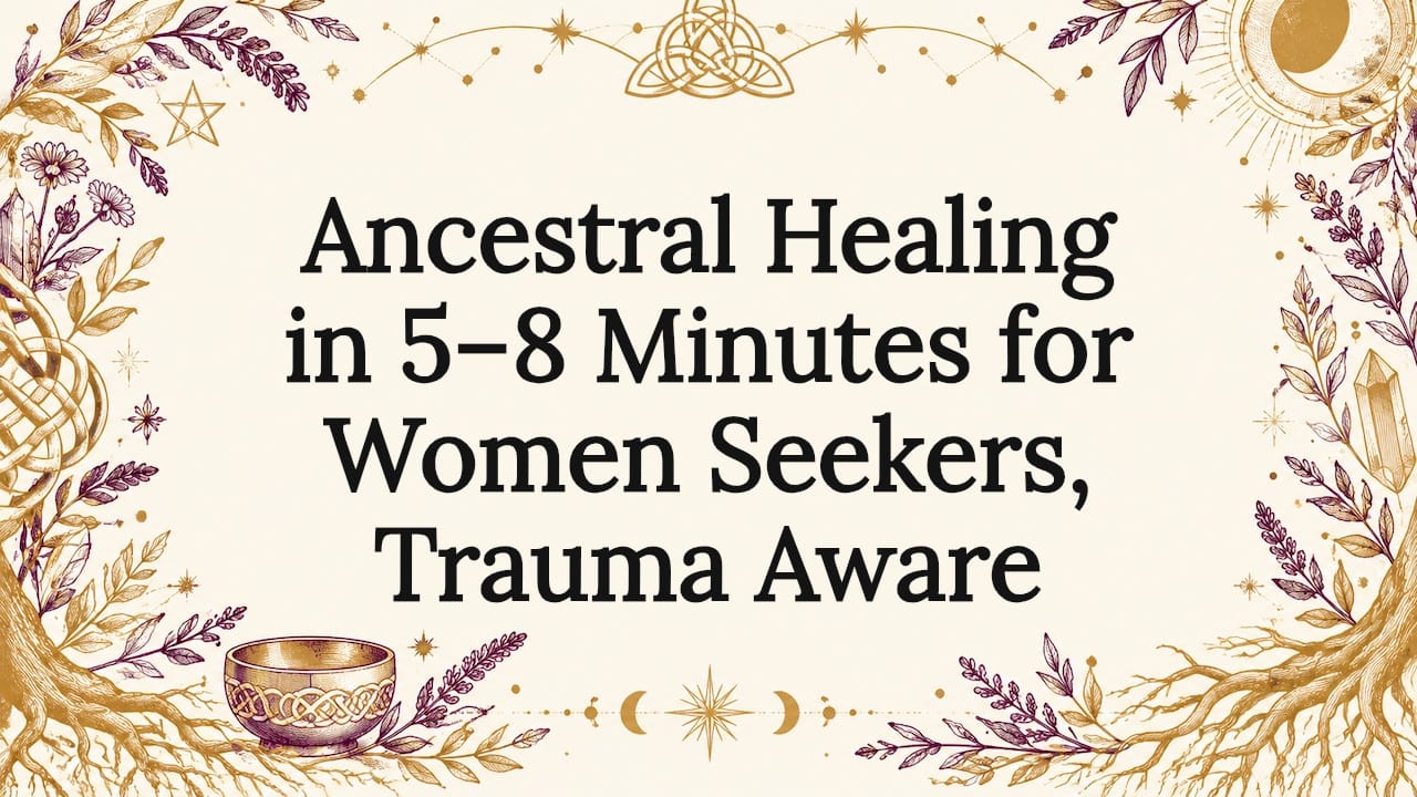 Decorative ancestral healing title card illustration