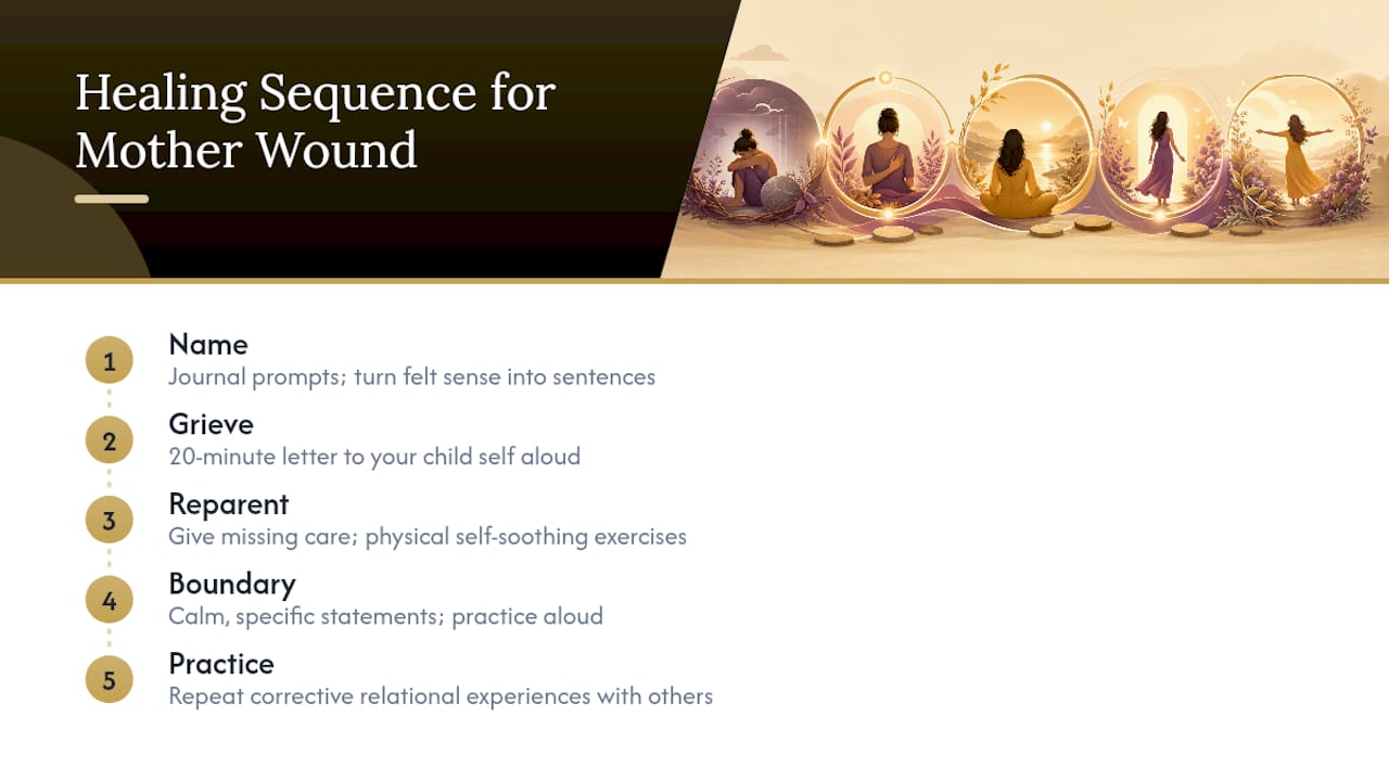 Five-stage mother wound healing sequence