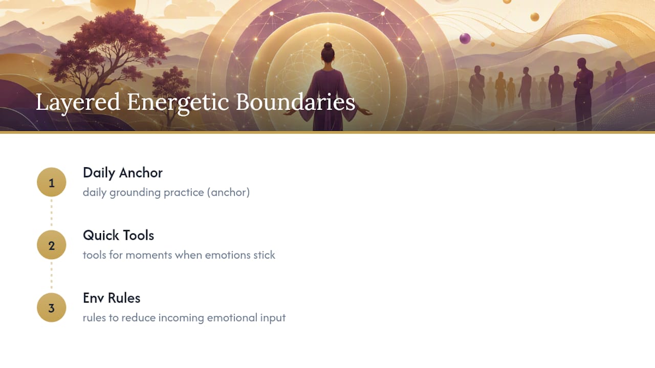 Three-part energetic boundary practice diagram