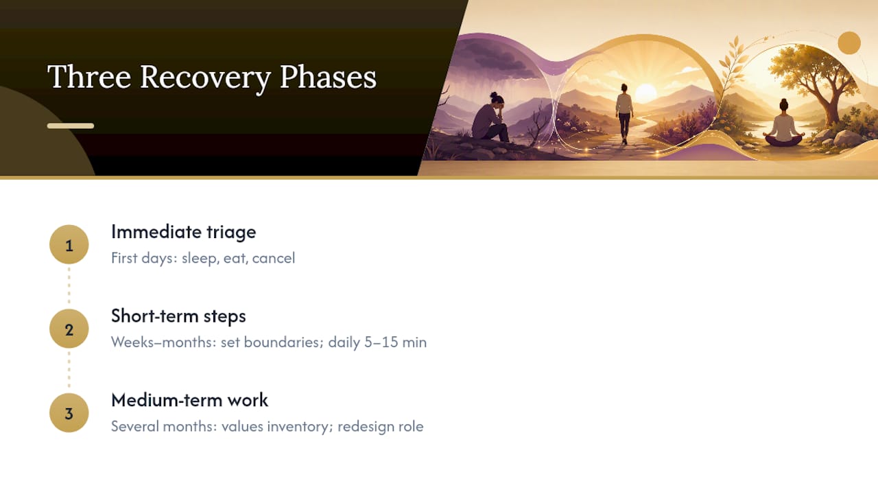 Three phases of spiritual burnout recovery
