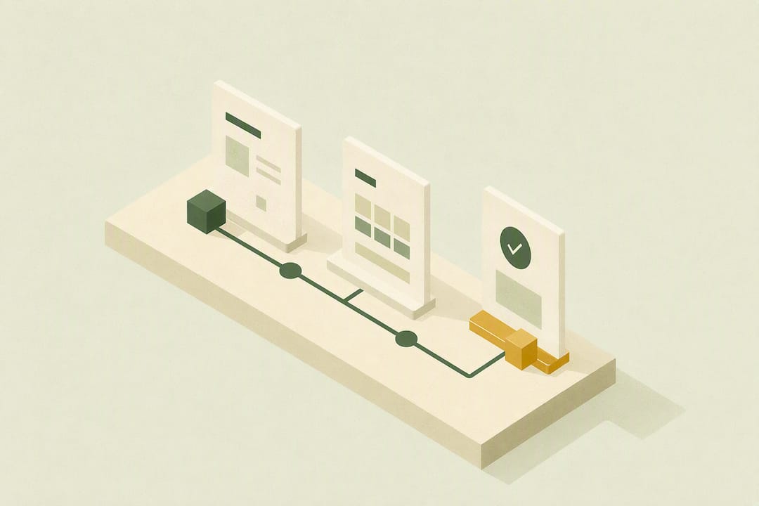 Illustrazione isometrica del processo di prenotazione online