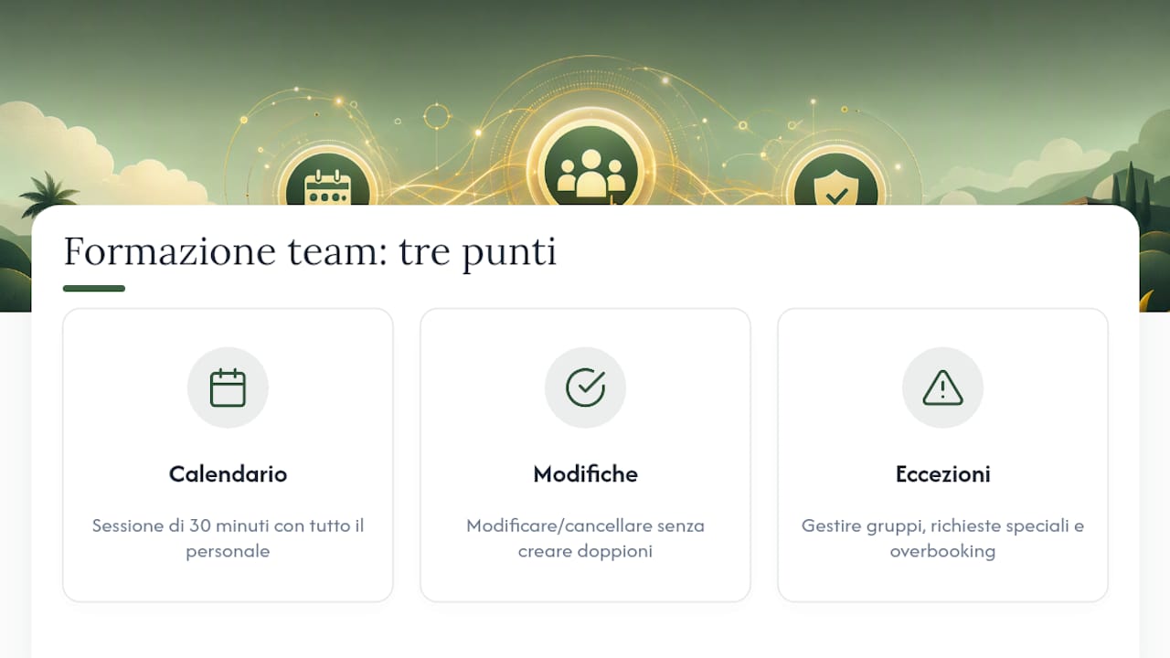 Tre ambiti di formazione per il team