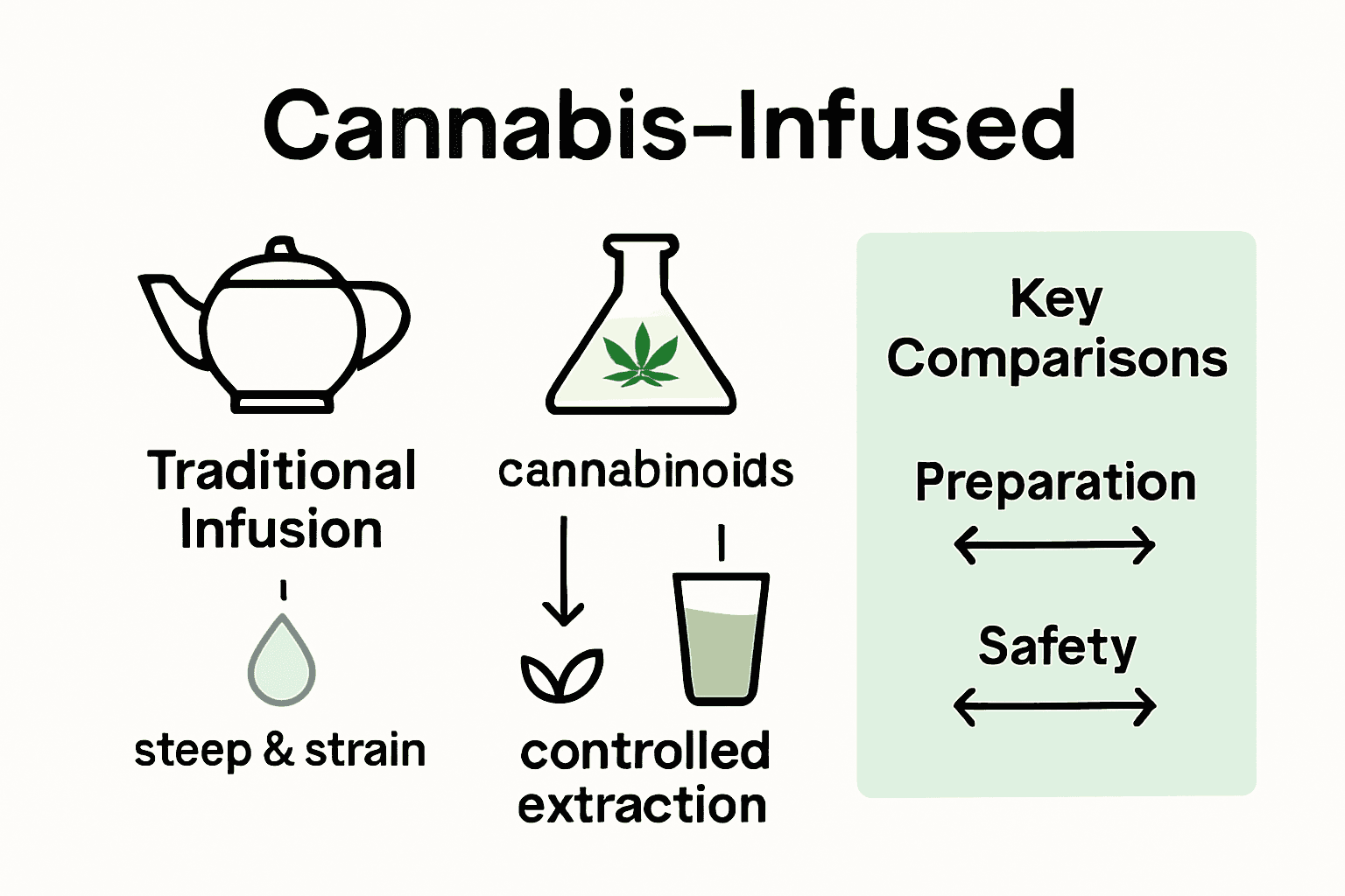 Infographic contrasting traditional and cannabis infusion methods
