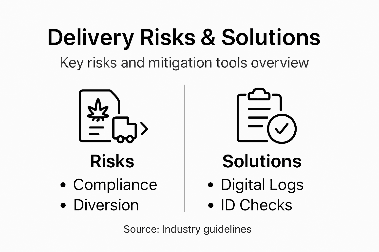 Infographic of cannabis delivery risks and solutions