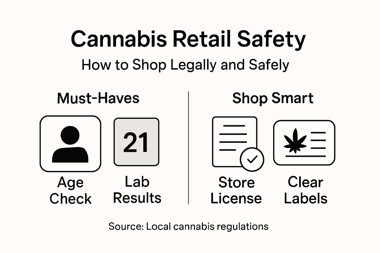 Infographic outlining cannabis retail compliance steps