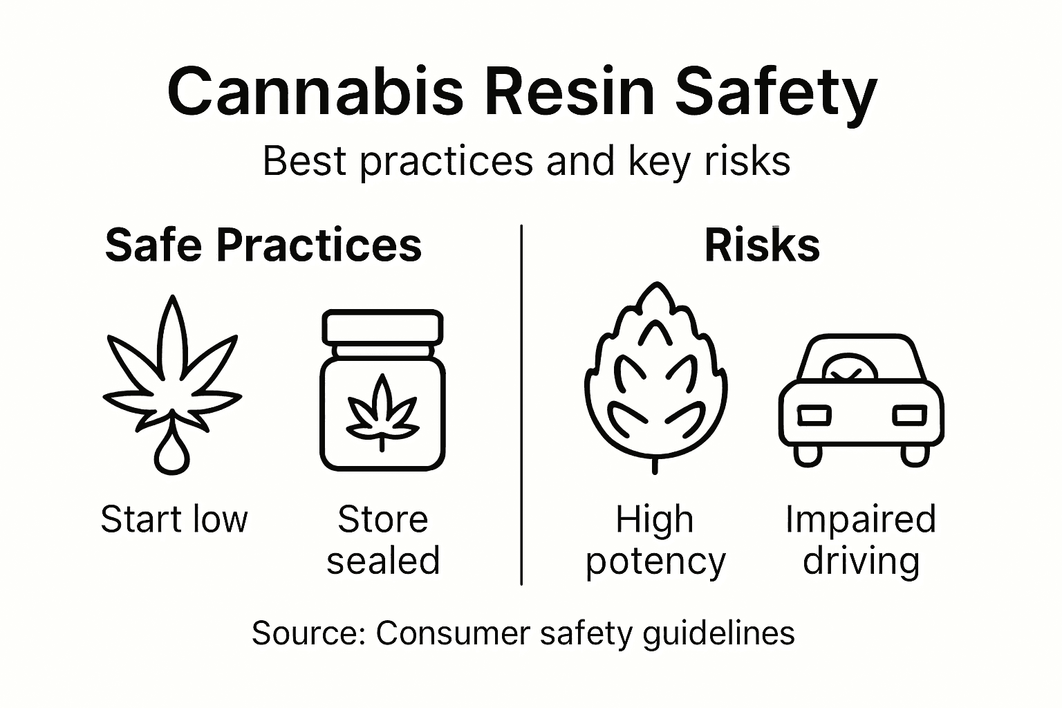 Infographic outlining safe use risks and tips