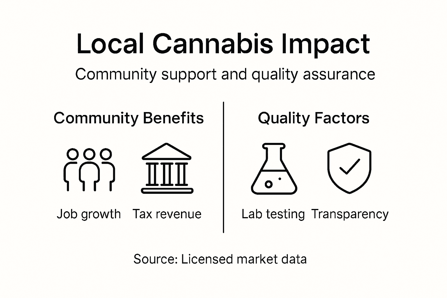 Infographic on local cannabis community and quality