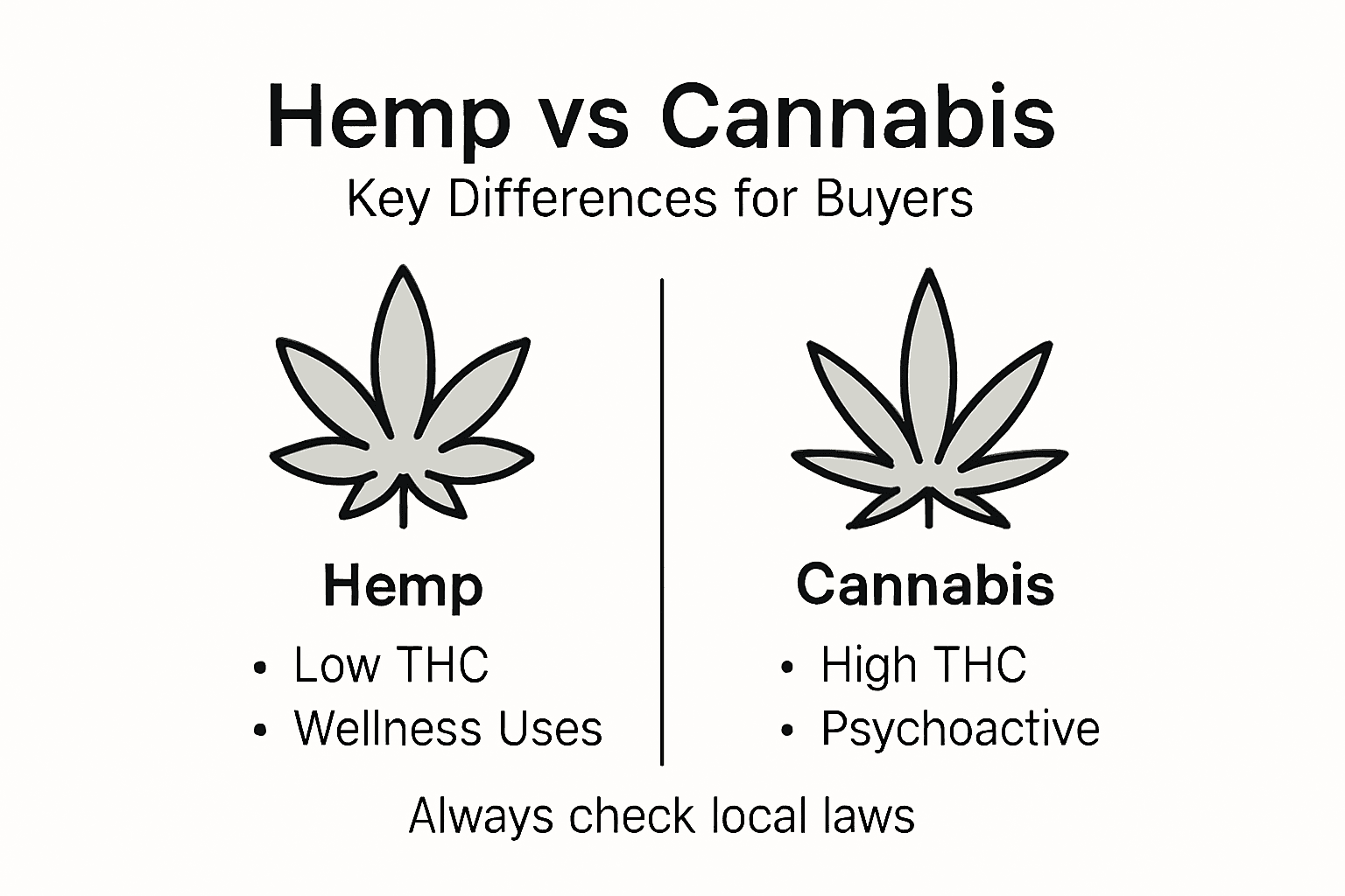 Infographic of hemp and cannabis key differences
