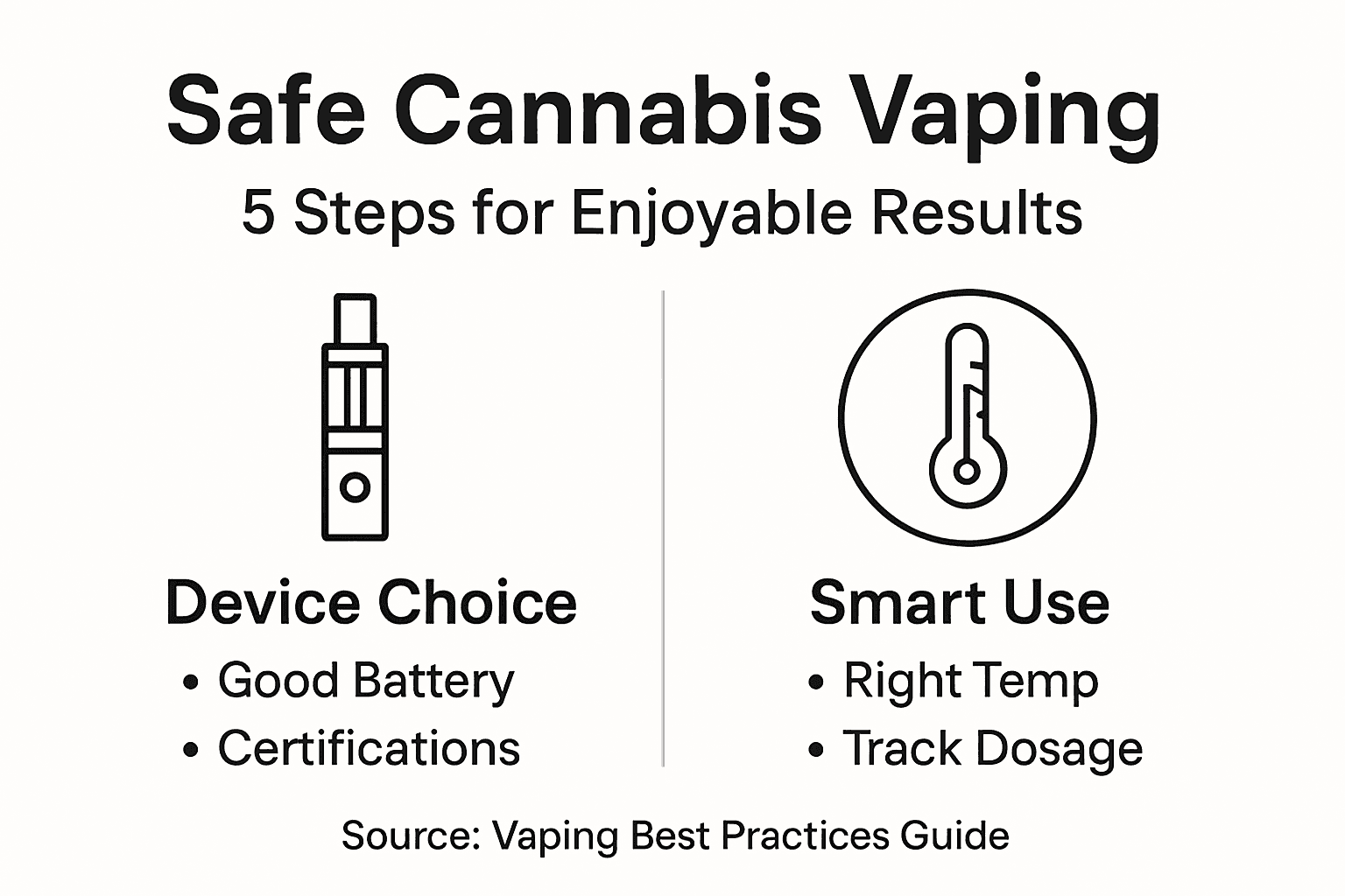 Infographic on safe cannabis vape steps