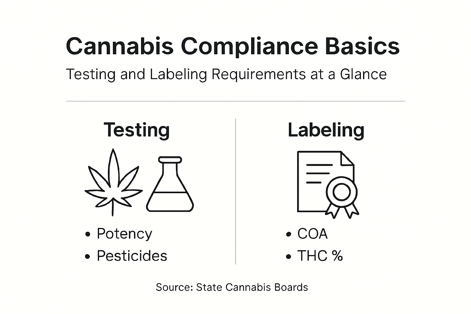 Infographic on cannabis product testing and labeling