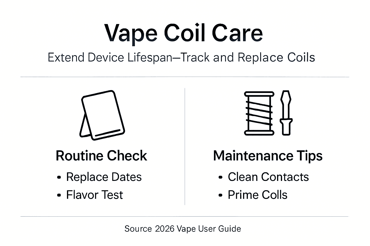 Infographic about vape coil maintenance routine