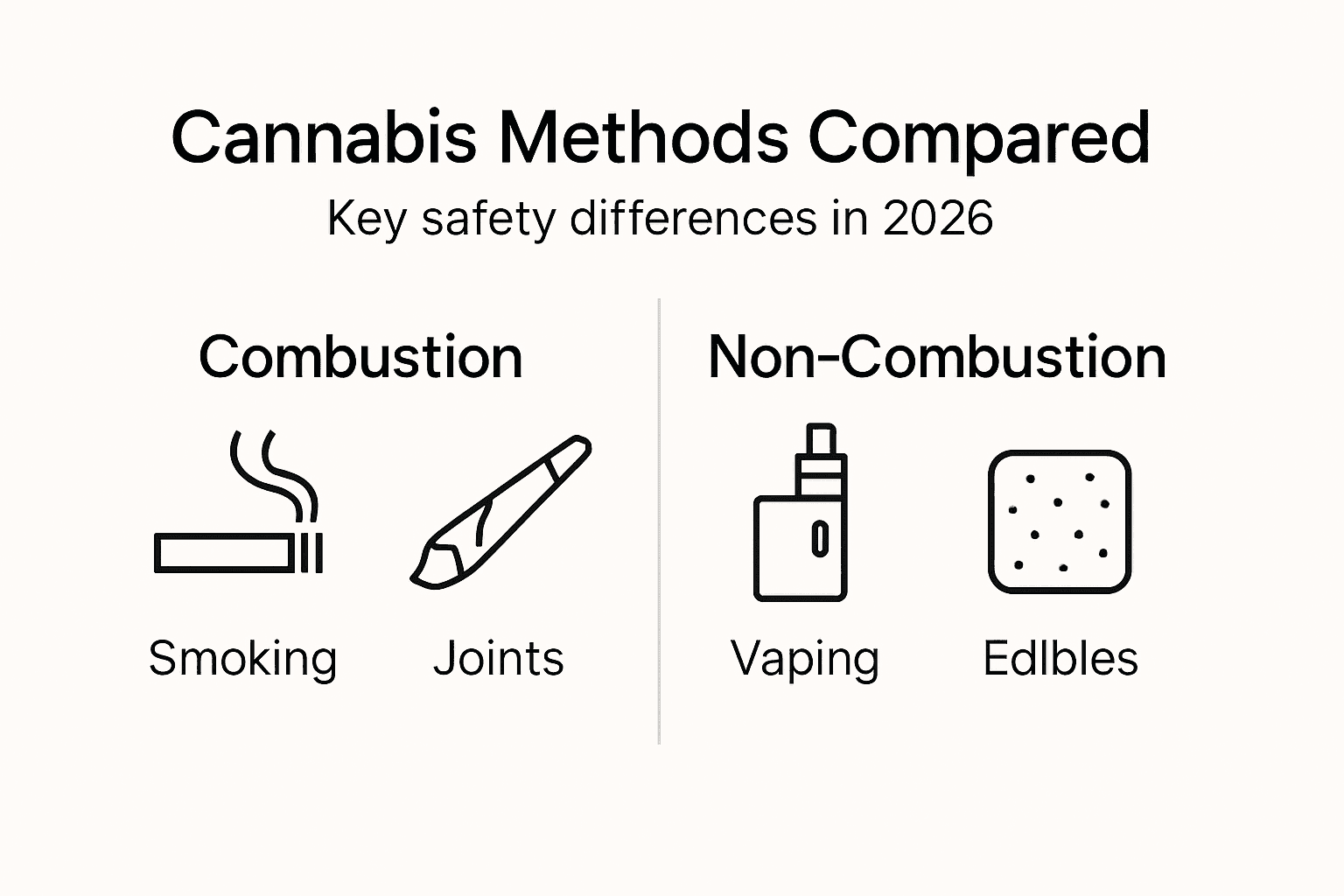 Infographic comparing cannabis methods and safety
