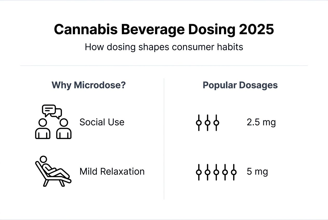 Infographic visualizing cannabis beverage dosing in 2025