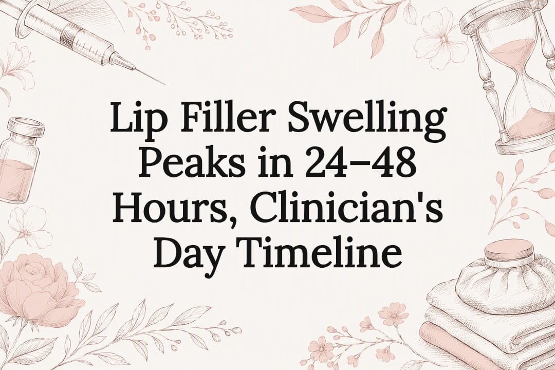 Decorative lip filler swelling timeline title card