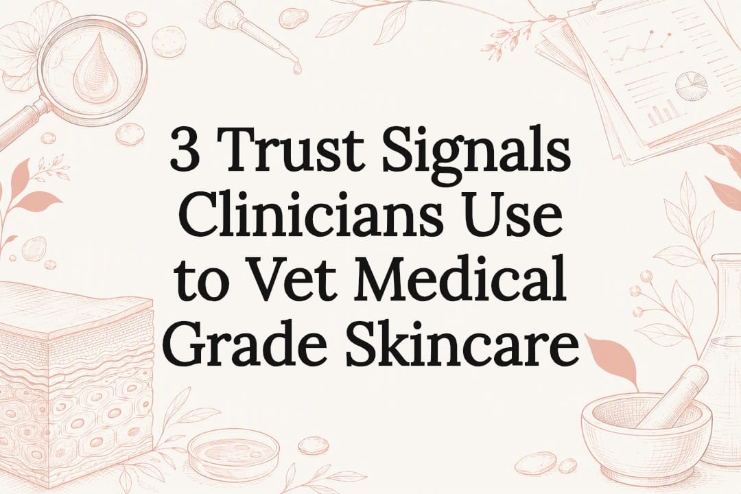 Decorative medical skincare title card illustration
