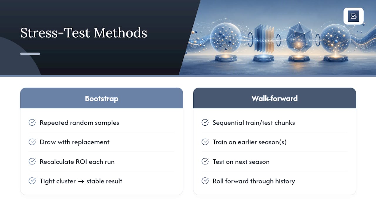 Diagram comparing bootstrap and walk-forward testing