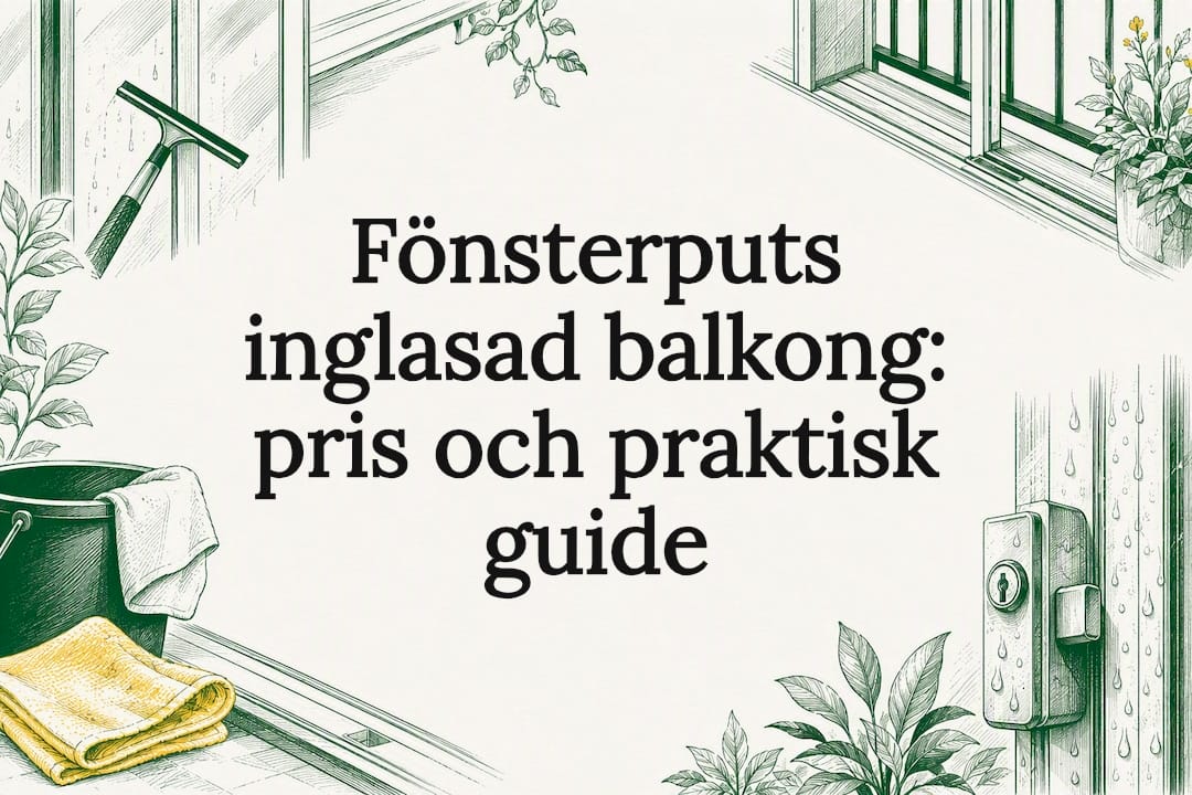 Fönsterputs av inglasad balkong med stora glaspartier