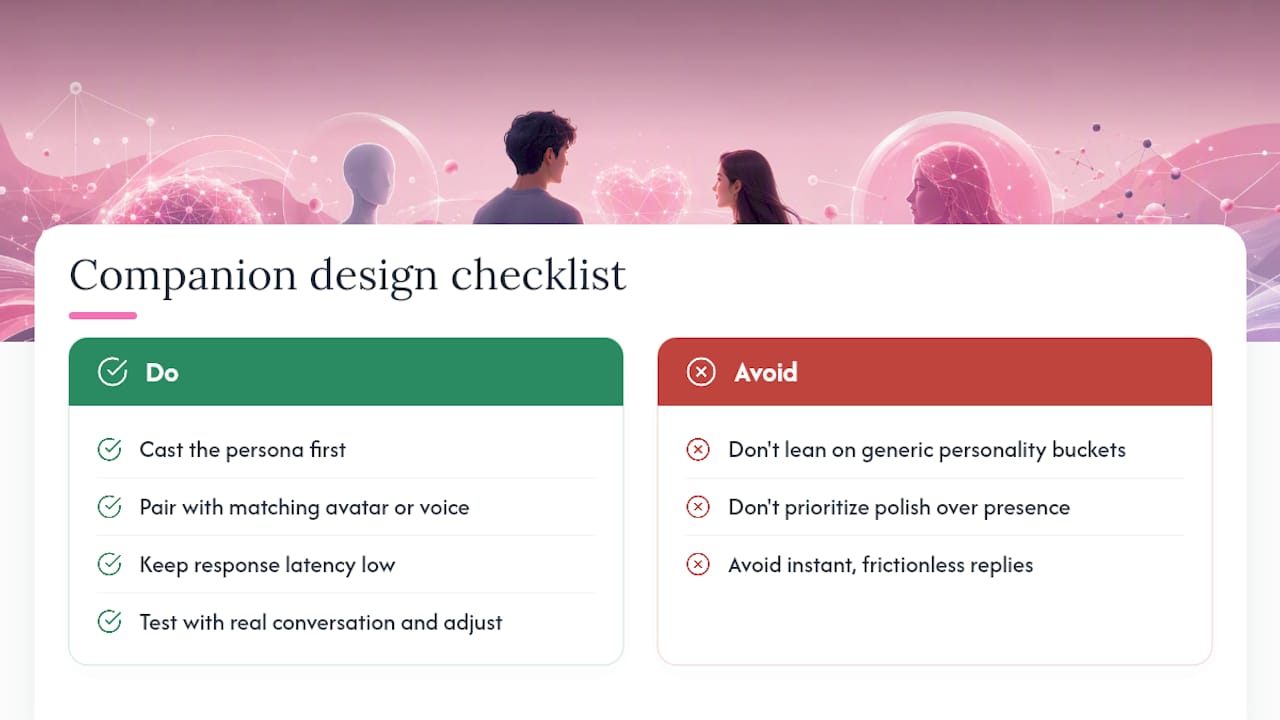 Four-step AI companion design checklist