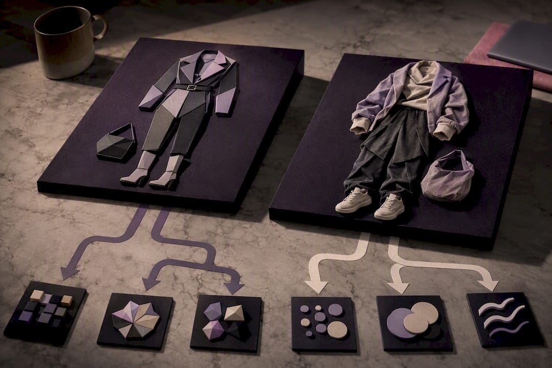 Illustration showing outfits shaping avatar behavior