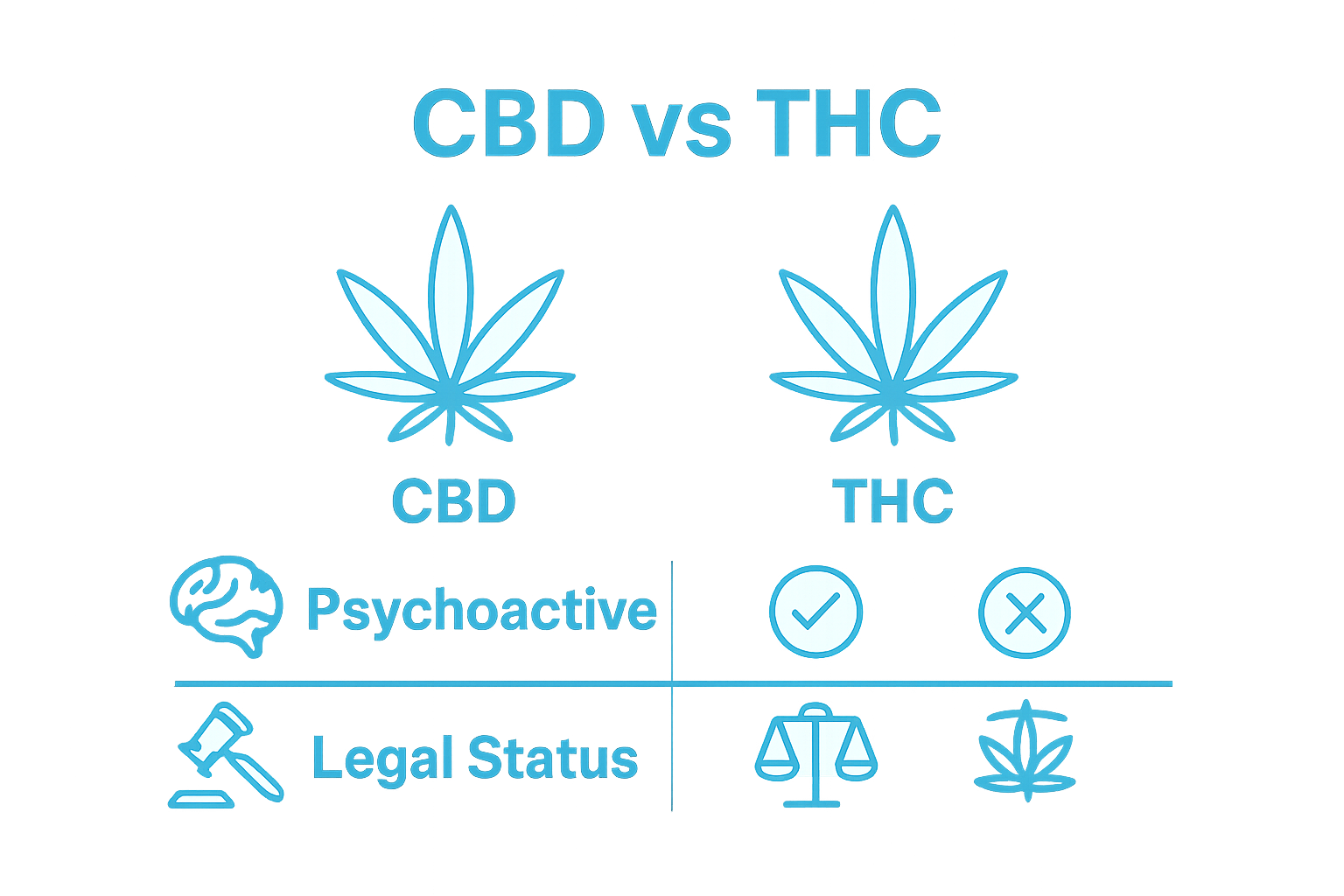 CBD vs THC simple infographic comparison