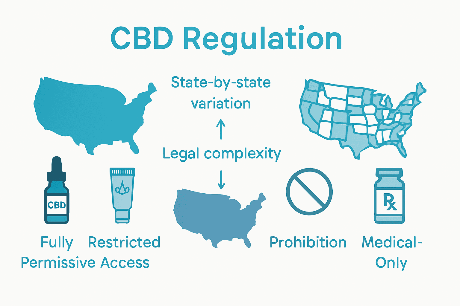 Infographic comparing U.S. state CBD regulations