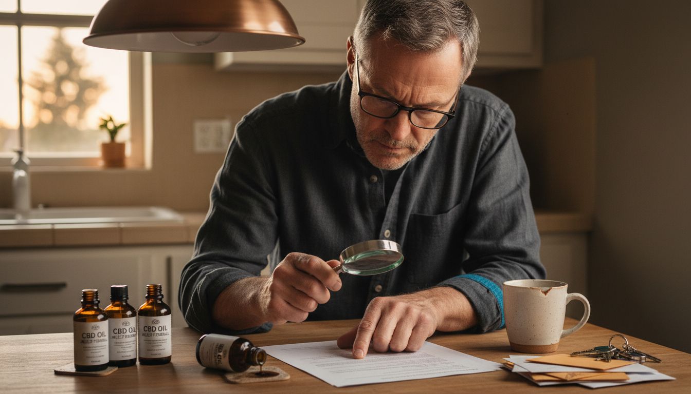 Man checking CBD lab test results