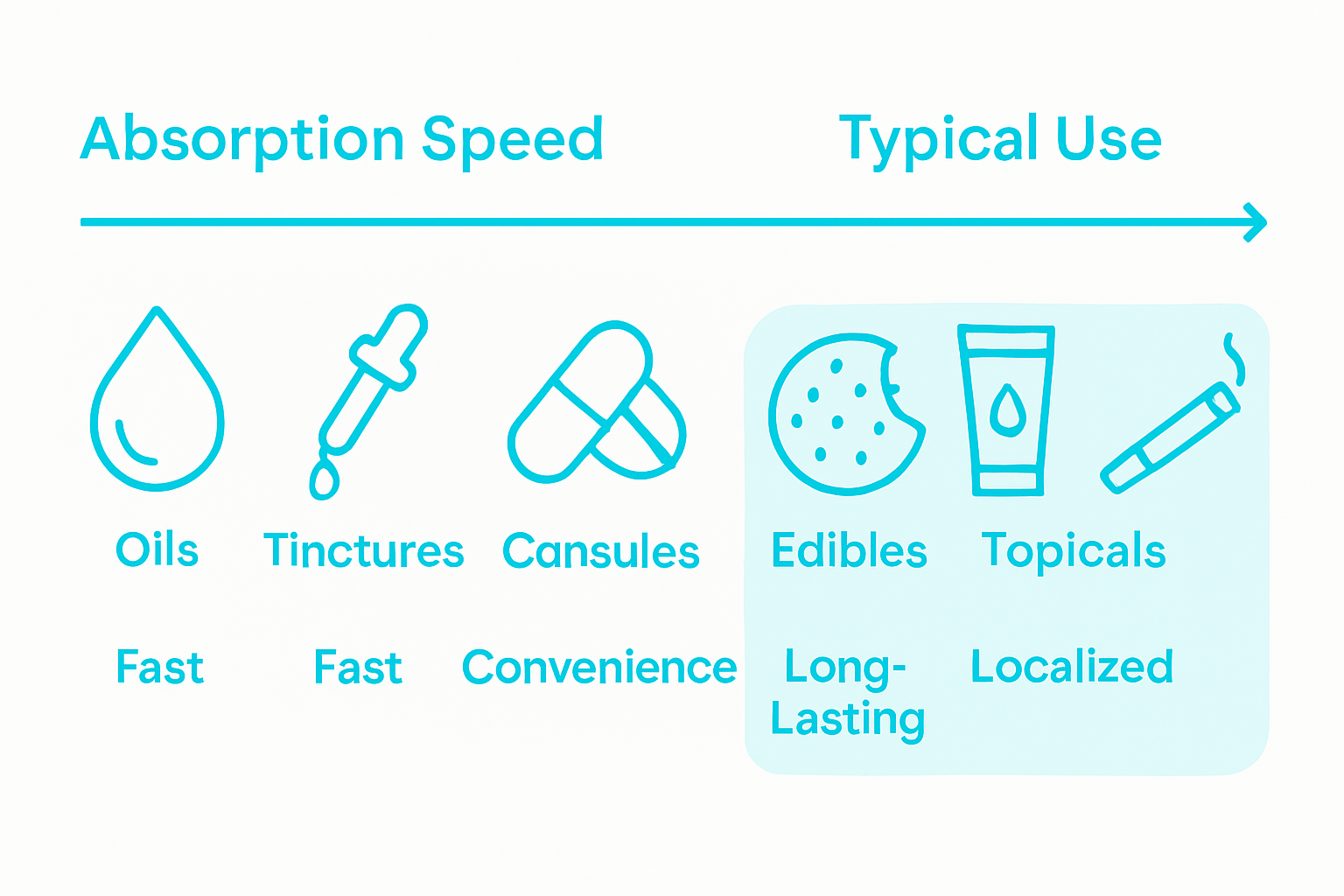 Infographic comparing CBD product types