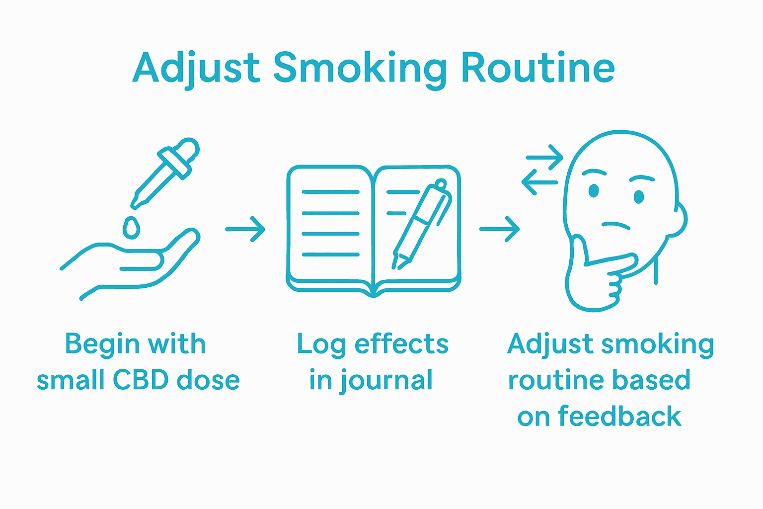 Infographic of CBD effects tracking process