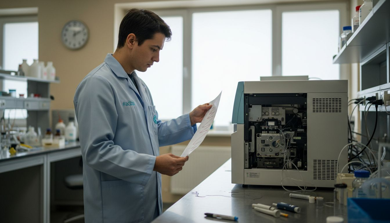 Lab technician testing hemp sample