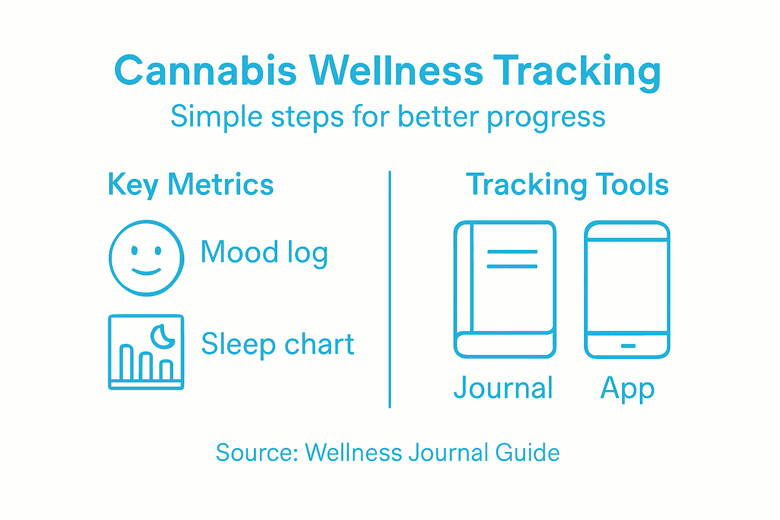 Infographic with cannabis wellness tracking steps