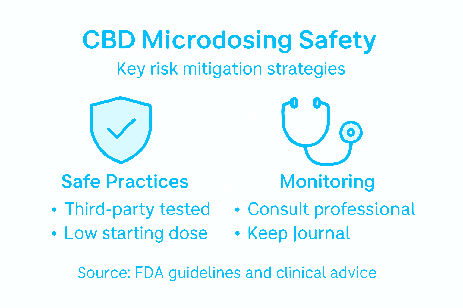 Infographic on CBD microdosing safety steps