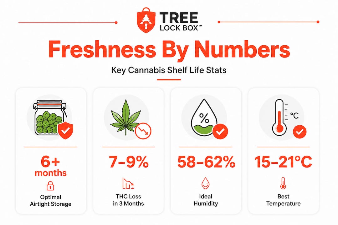 Infographic showing cannabis storage statistics