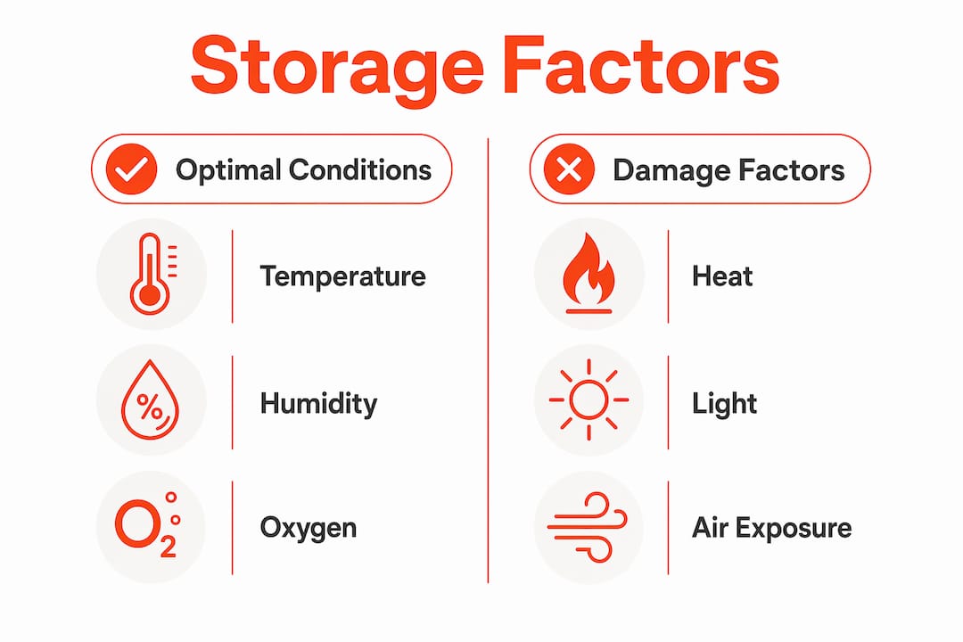 Infographic comparing cannabis storage factors