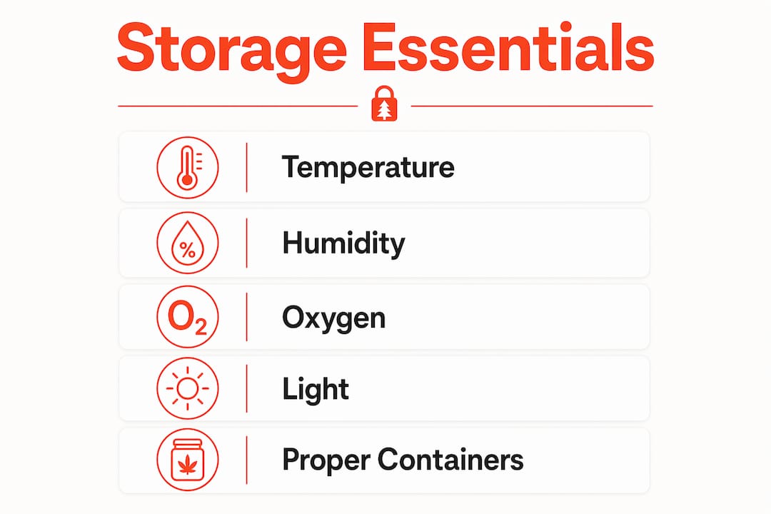 Infographic of key cannabis storage factors