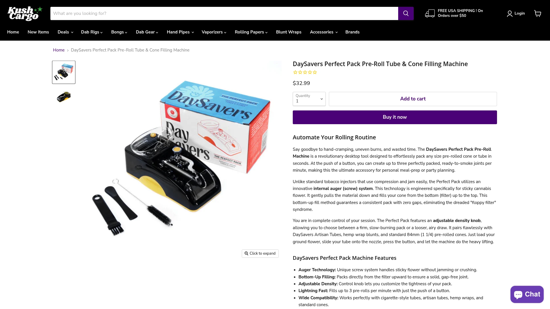 https://kushcargo.com/products/daysavers-perfect-pack-machine